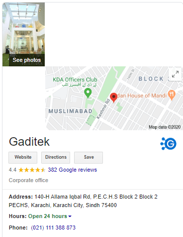 Gaditek Pakistan location