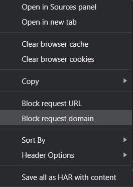 Block request domain