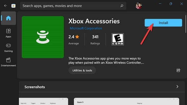 Install Xbox Accessories app