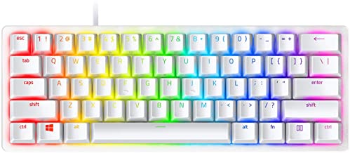 Razer Huntsman Mini - Mercury Edition - 60% Optical Gaming Keyboard (Clicky Purple Switch) -RZ03-03390300-R3M1