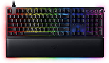Razer Huntsman V2 Analog Gaming Keyboard Razer Analog Optical Switches - Chroma RGB Lighting - Magnetic Plush Wrist Rest - Dedicated Media Keys & Dial - Classic Black