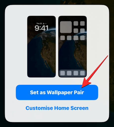 In a box at the bottom, iOS will now let you preview the new lock screen and home screen. If you're happy with both looks, click Set as Wallpaper Pair. If not, you can manually alter your home screen by pressing change Home Screen.
