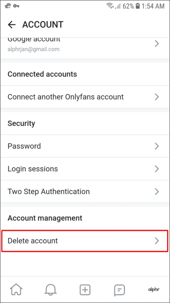 OnlyFans Account Deletion Process on iPhone
