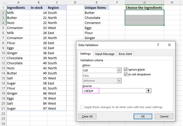 How to Create a Drop-Down Menu With a Named Range