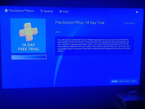 Step 2: Accessing the PlayStation Plus 14 Day Trial