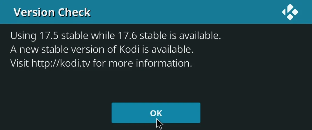 Checking Your Current Kodi Version